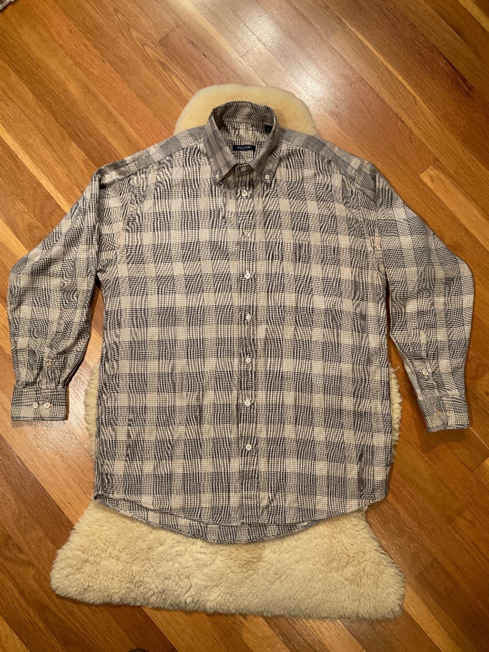 Vintage Burberry plaid button down shirt